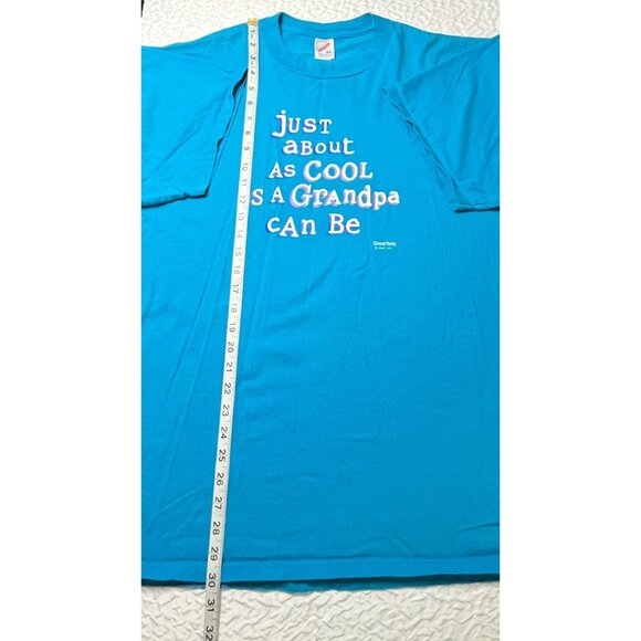 Just About As Cool As A Grandpa Can Be T-Shirt Jerzees 2X 100% Cotton Blue - Picture 2 of 3
